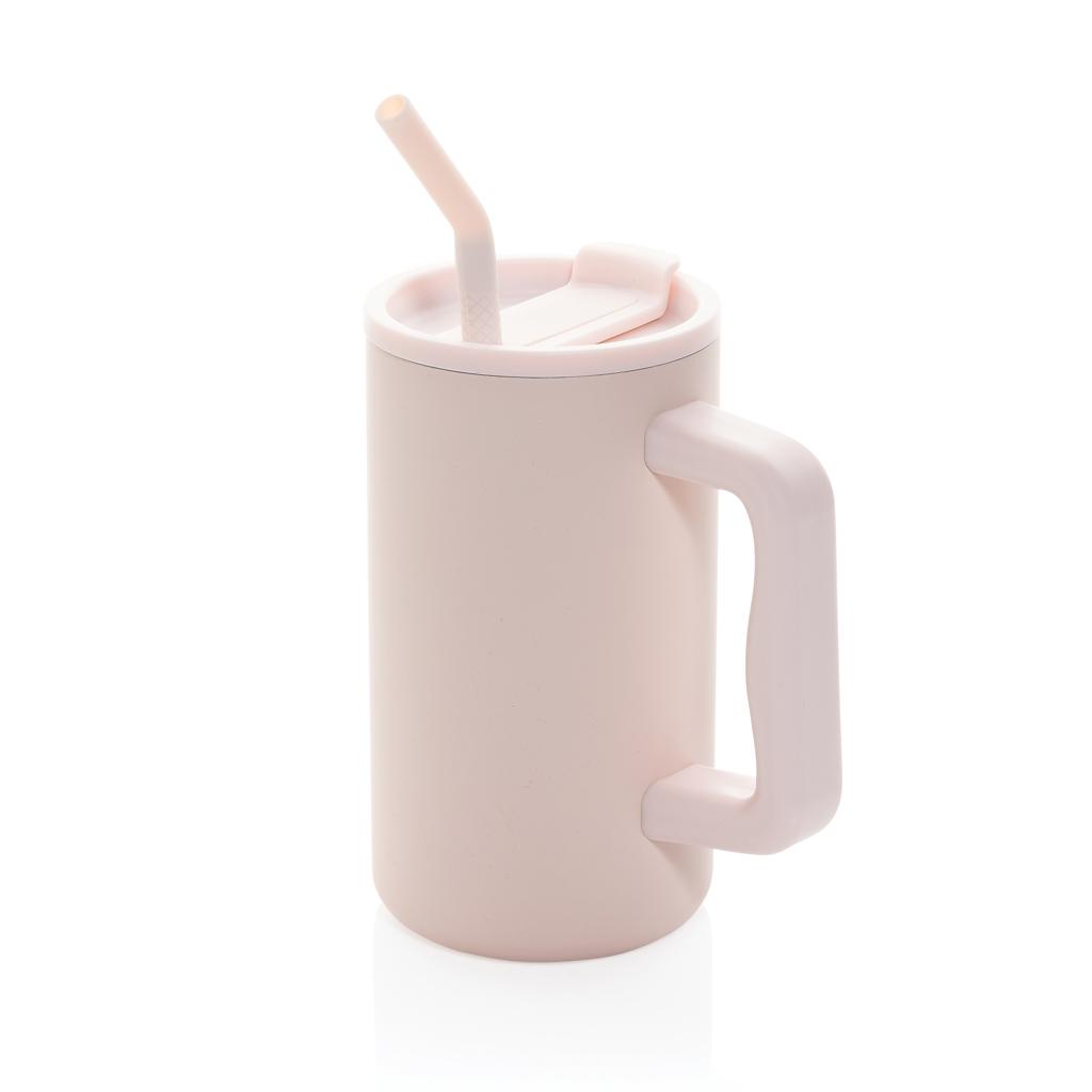 Cube RCS certified recycled steel mug 800ml pink