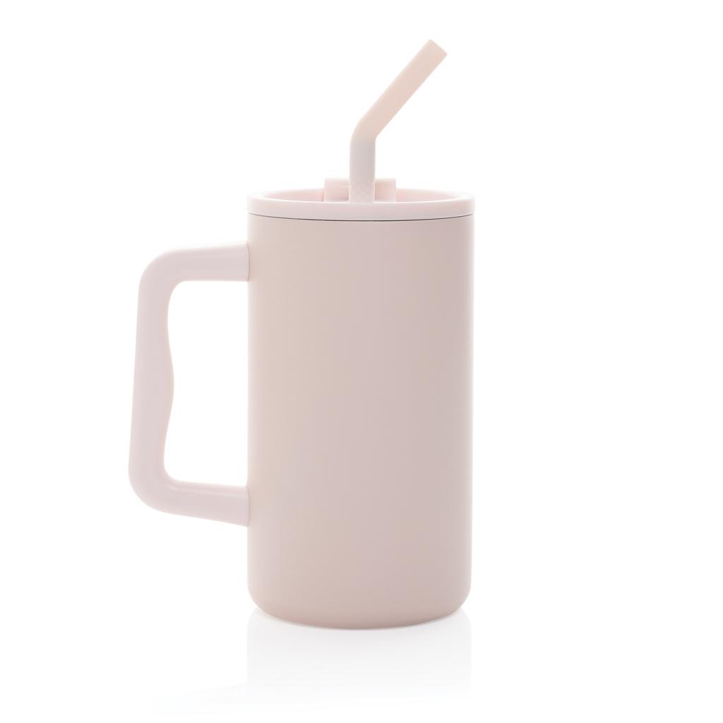 Cube RCS certified recycled steel mug 800ml pink