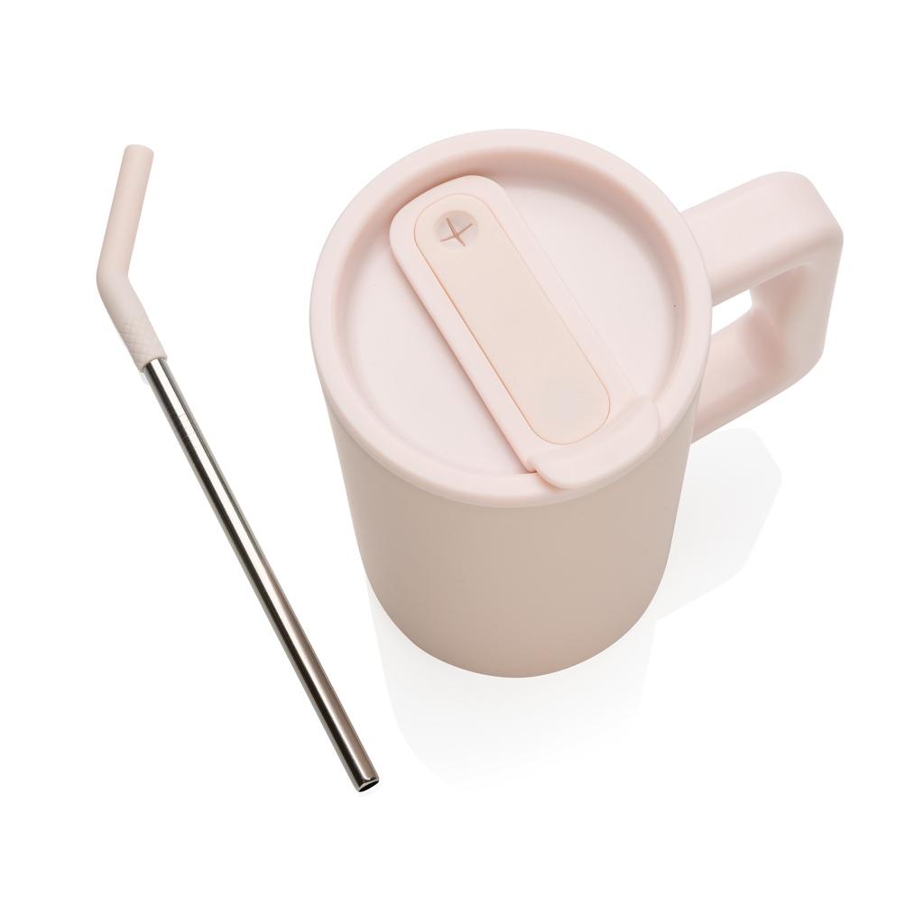 Cube RCS certified recycled steel mug 800ml pink