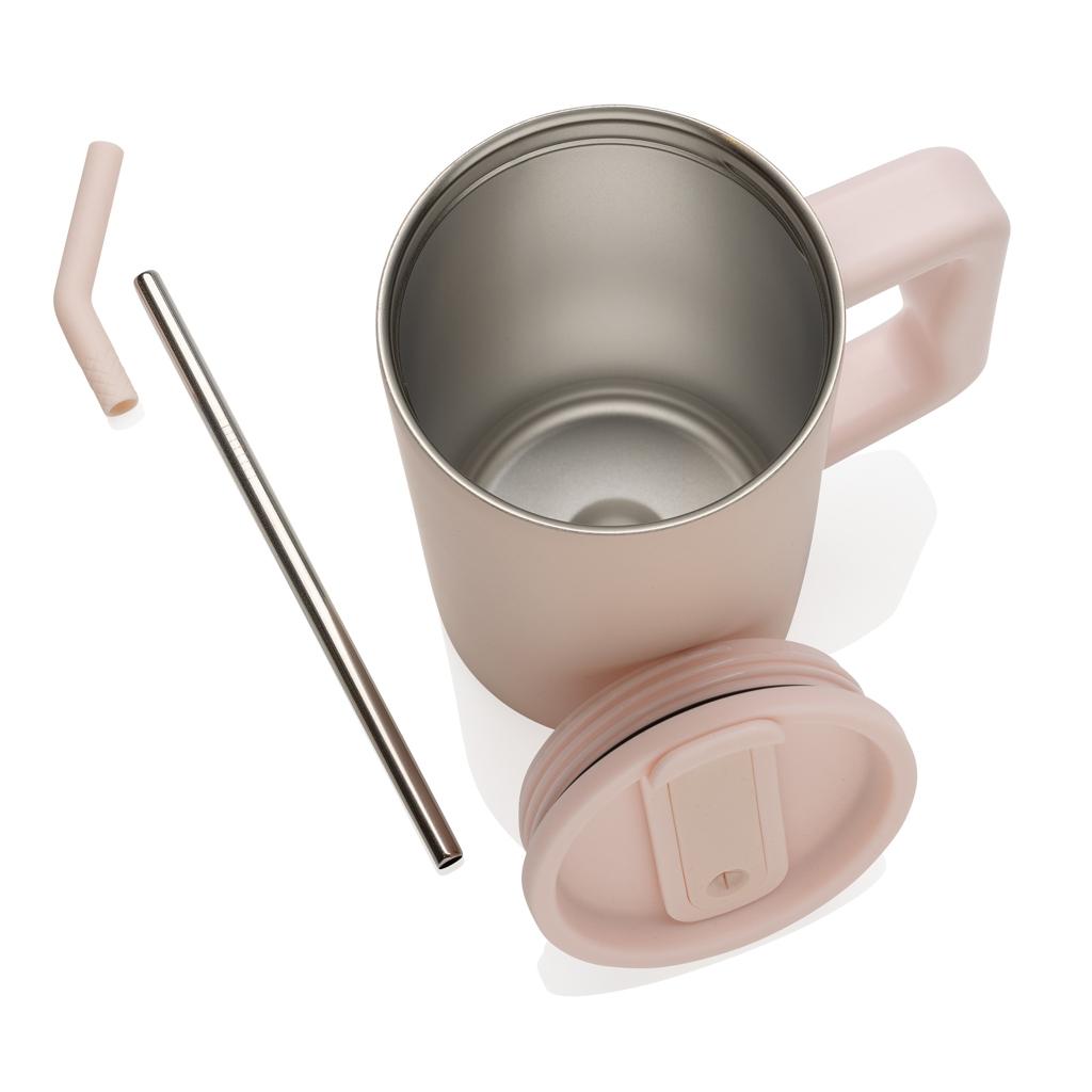 Cube RCS certified recycled steel mug 800ml pink