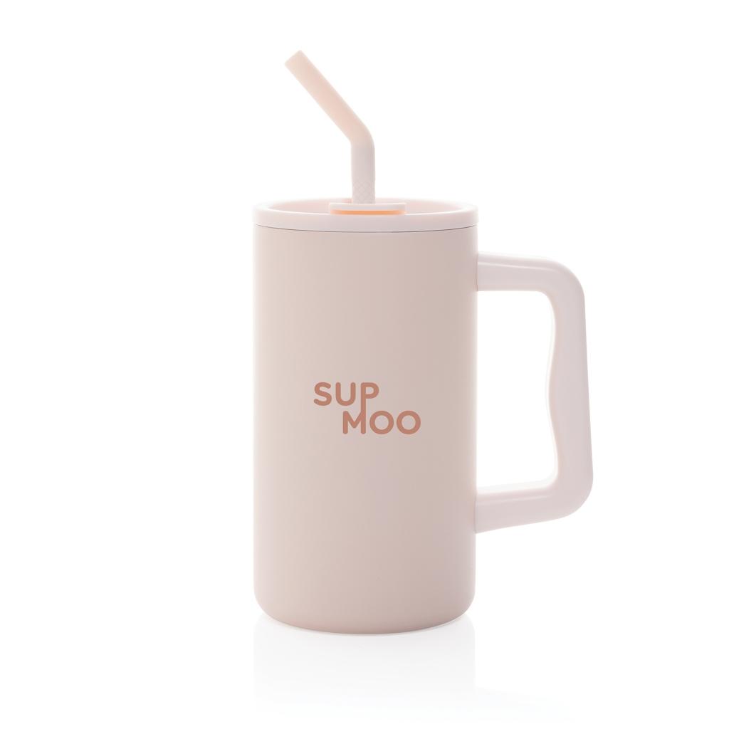 Cube RCS certified recycled steel mug 800ml pink