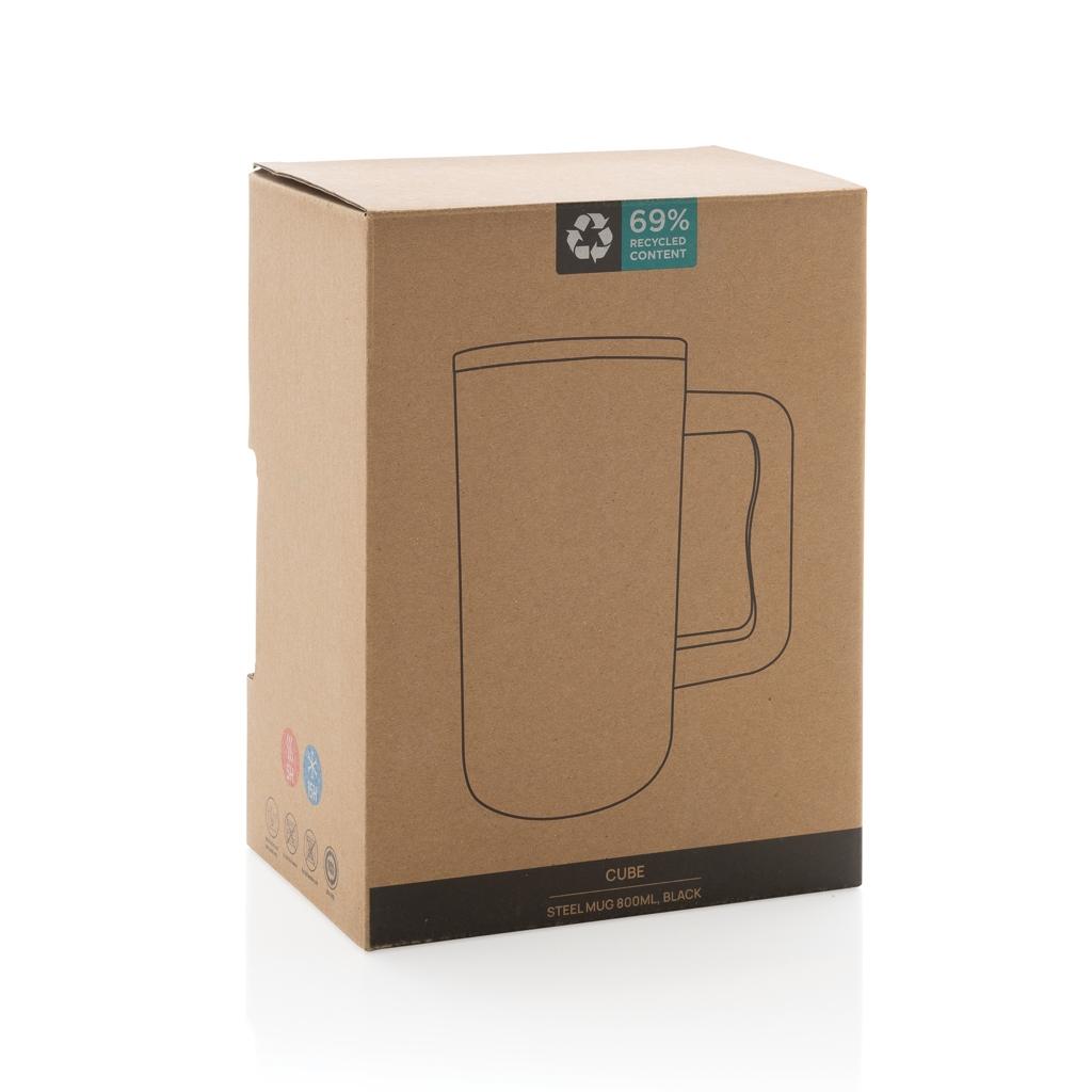 Cube RCS certified recycled steel mug 800ml black