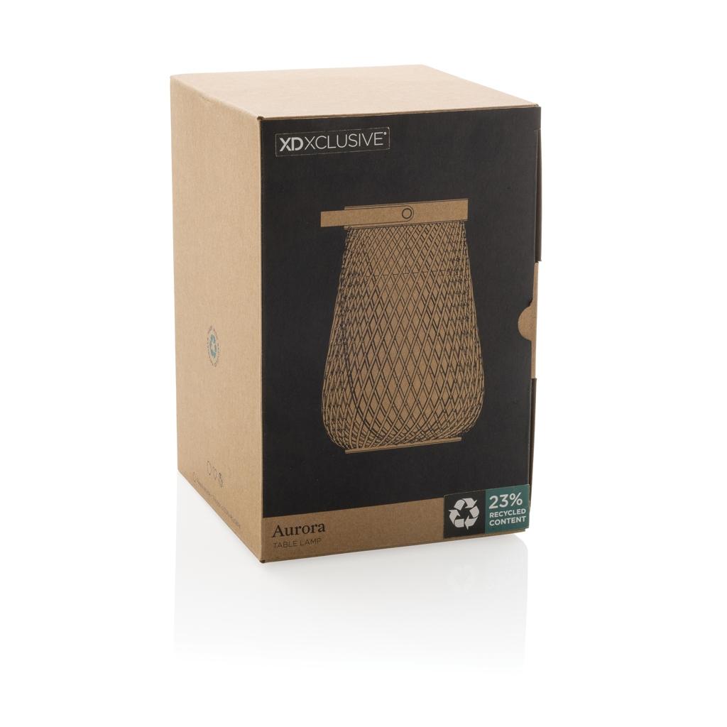 Aurora RCS recycled plastic USB re-chargeable table lamp grey