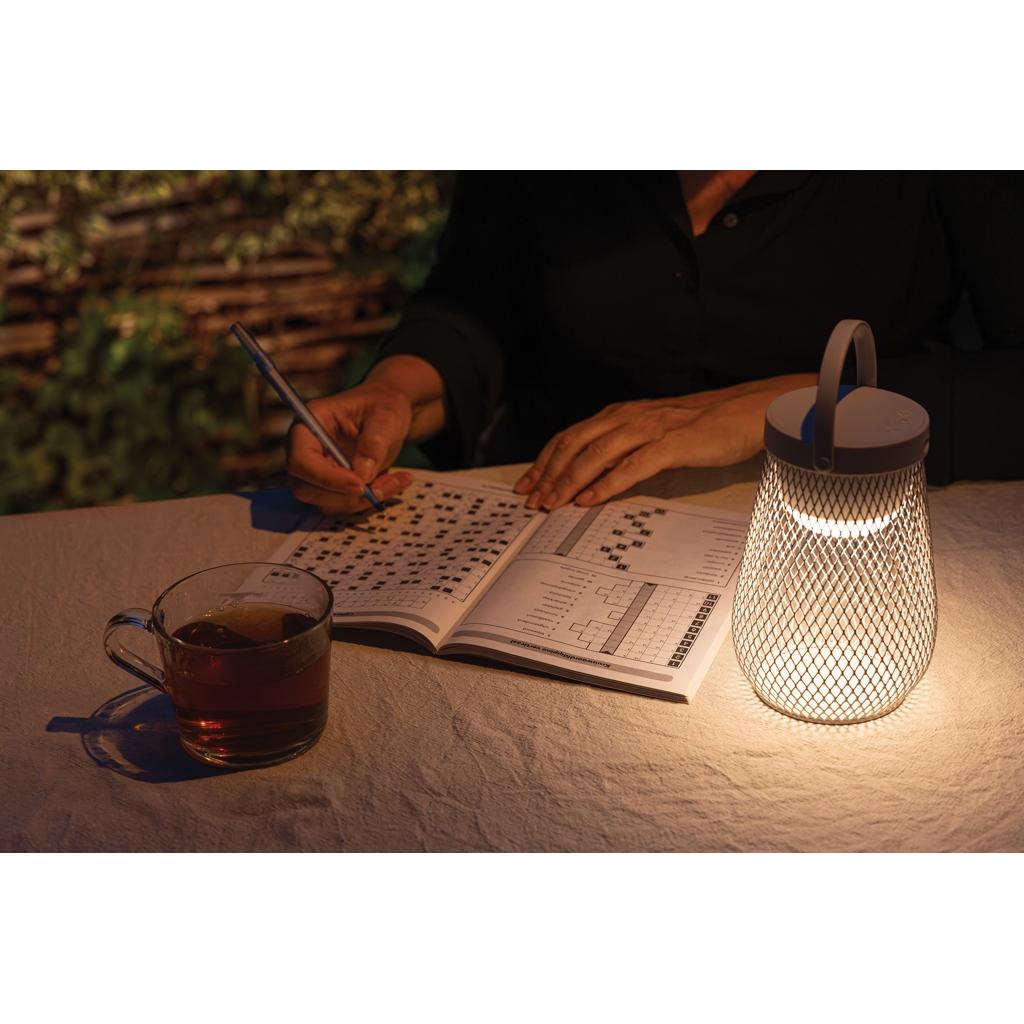 Aurora RCS recycled plastic USB re-chargeable table lamp grey