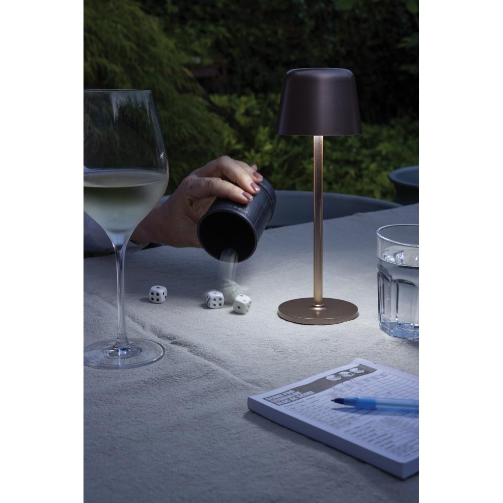 Zenic RCS recycled plastic USB re-chargable table lamp bronze