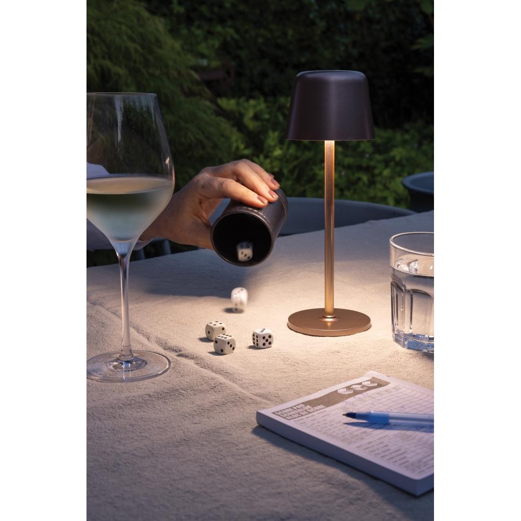 Zenic RCS recycled plastic USB re-chargable table lamp bronze