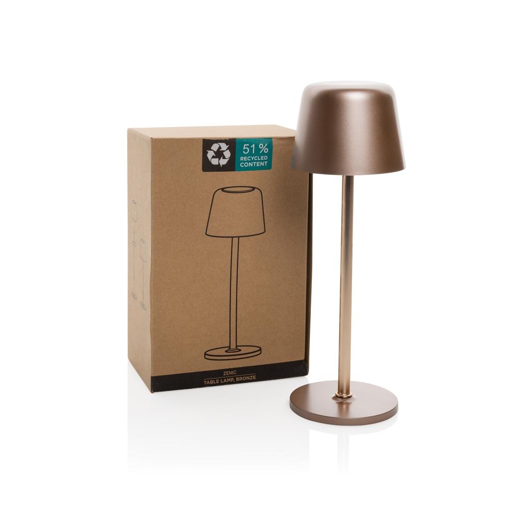 Zenic RCS recycled plastic USB re-chargable table lamp bronze