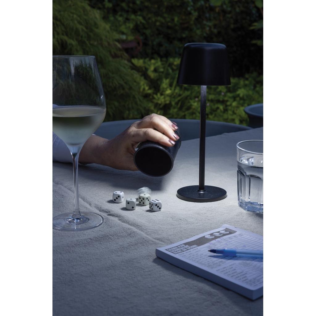 Zenic RCS recycled plastic USB re-chargable table lamp black