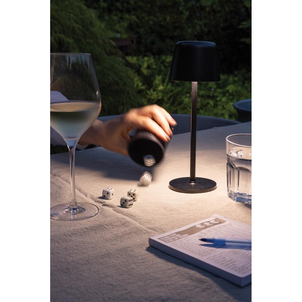 Zenic RCS recycled plastic USB re-chargable table lamp black