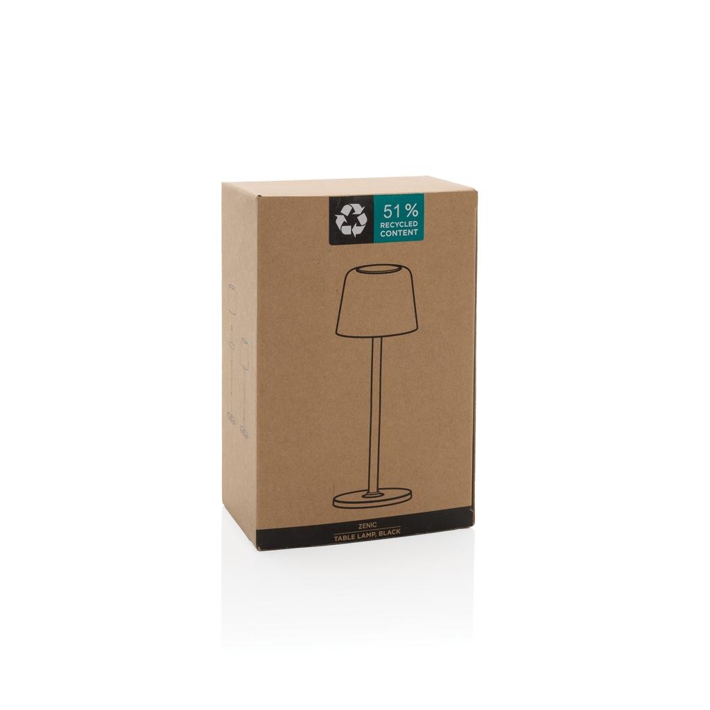 Zenic RCS recycled plastic USB re-chargable table lamp black