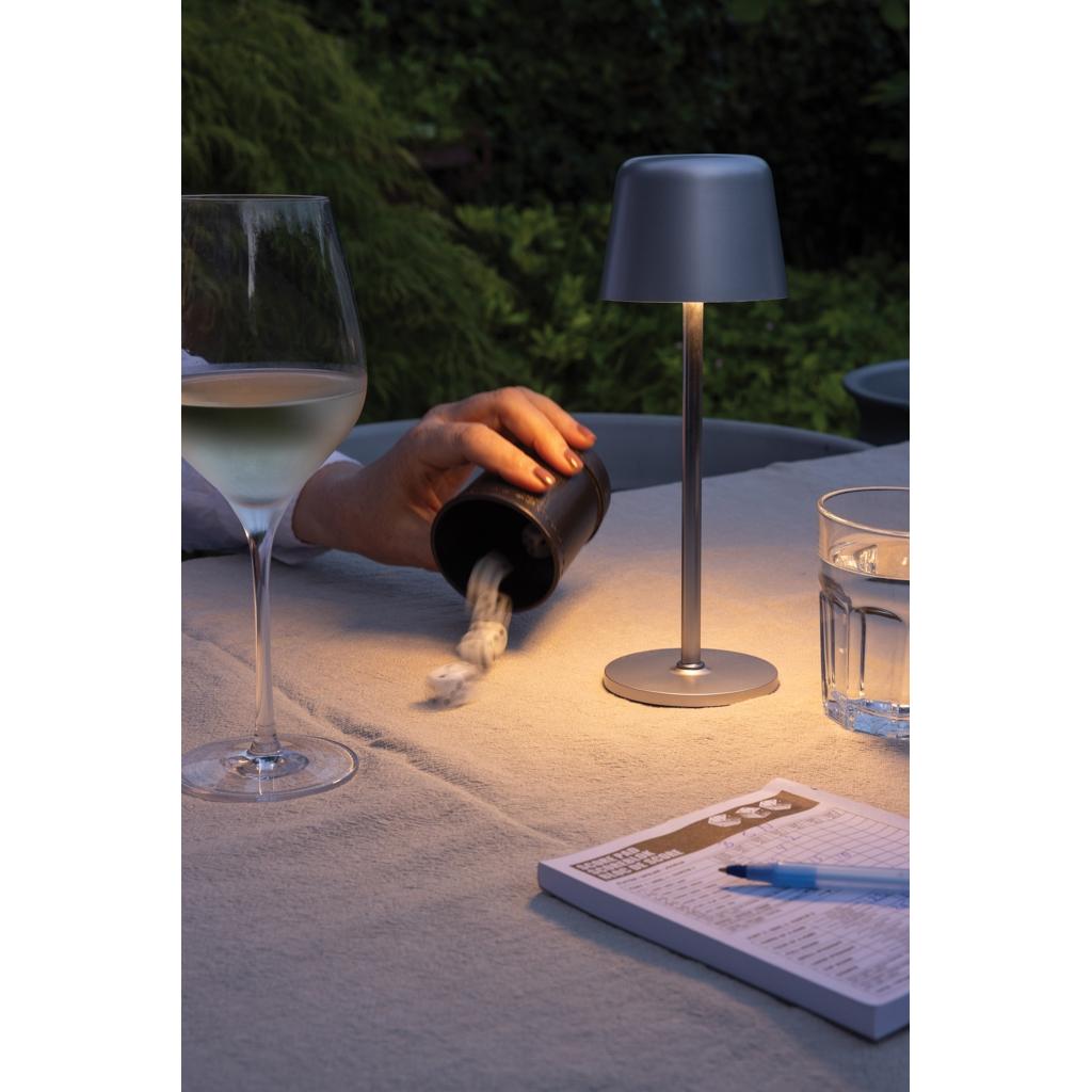 Zenic RCS recycled plastic USB re-chargable table lamp silver