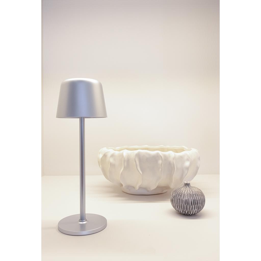 Zenic RCS recycled plastic USB re-chargable table lamp silver