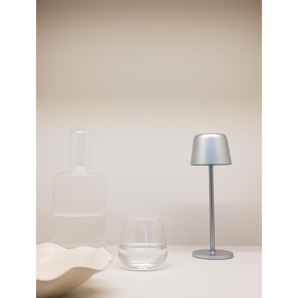 Zenic RCS recycled plastic USB re-chargable table lamp silver