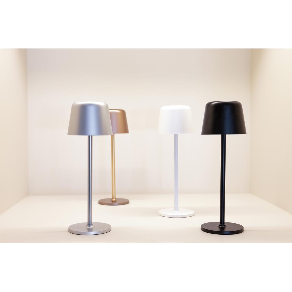 Zenic RCS recycled plastic USB re-chargable table lamp silver