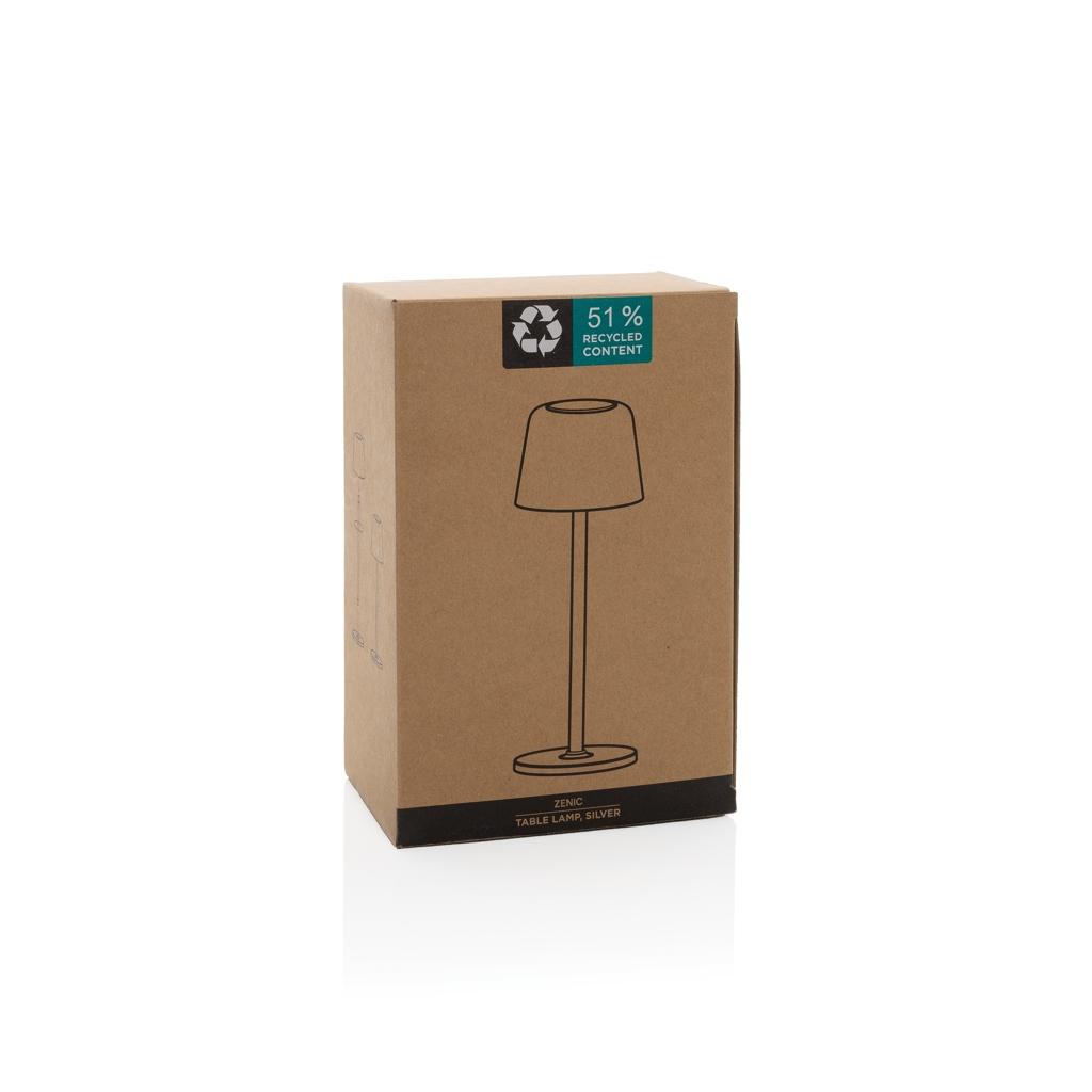 Zenic RCS recycled plastic USB re-chargable table lamp silver