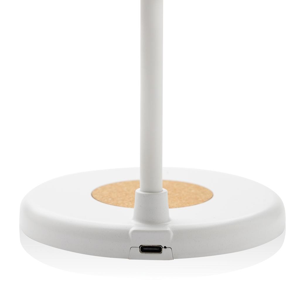 Zenara RCS recycled plastic and cork 15W wireless desk lamp transparent