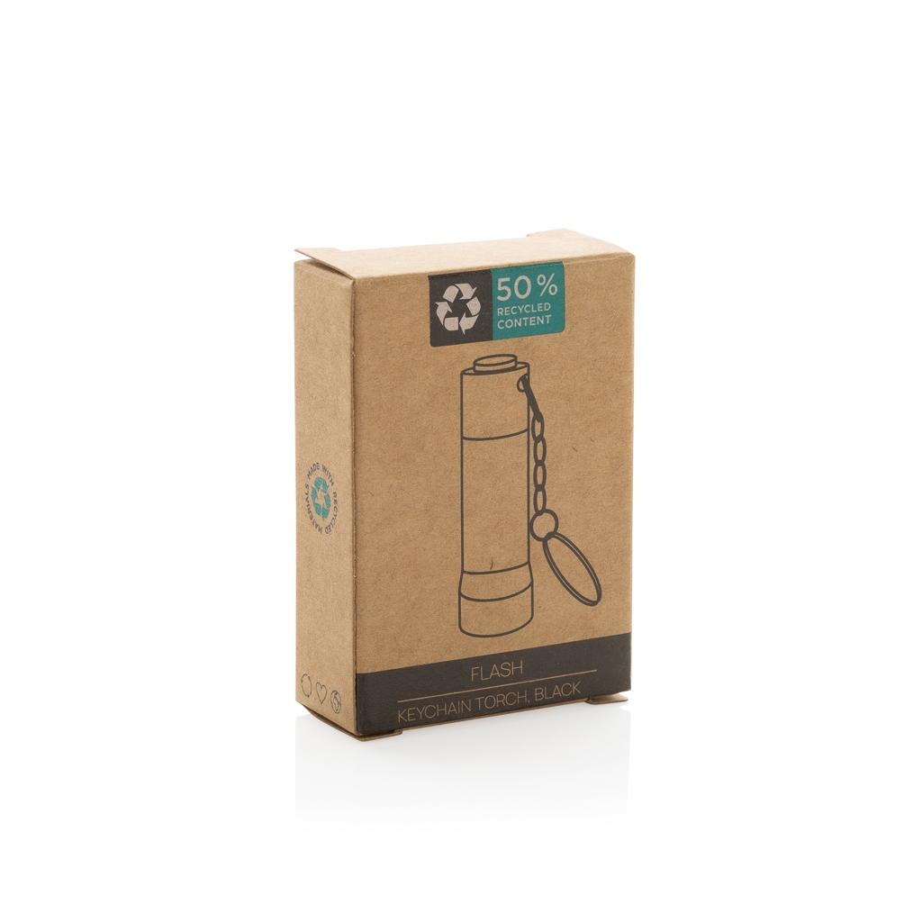 Flash RCS recycled aluminium keychain torch black