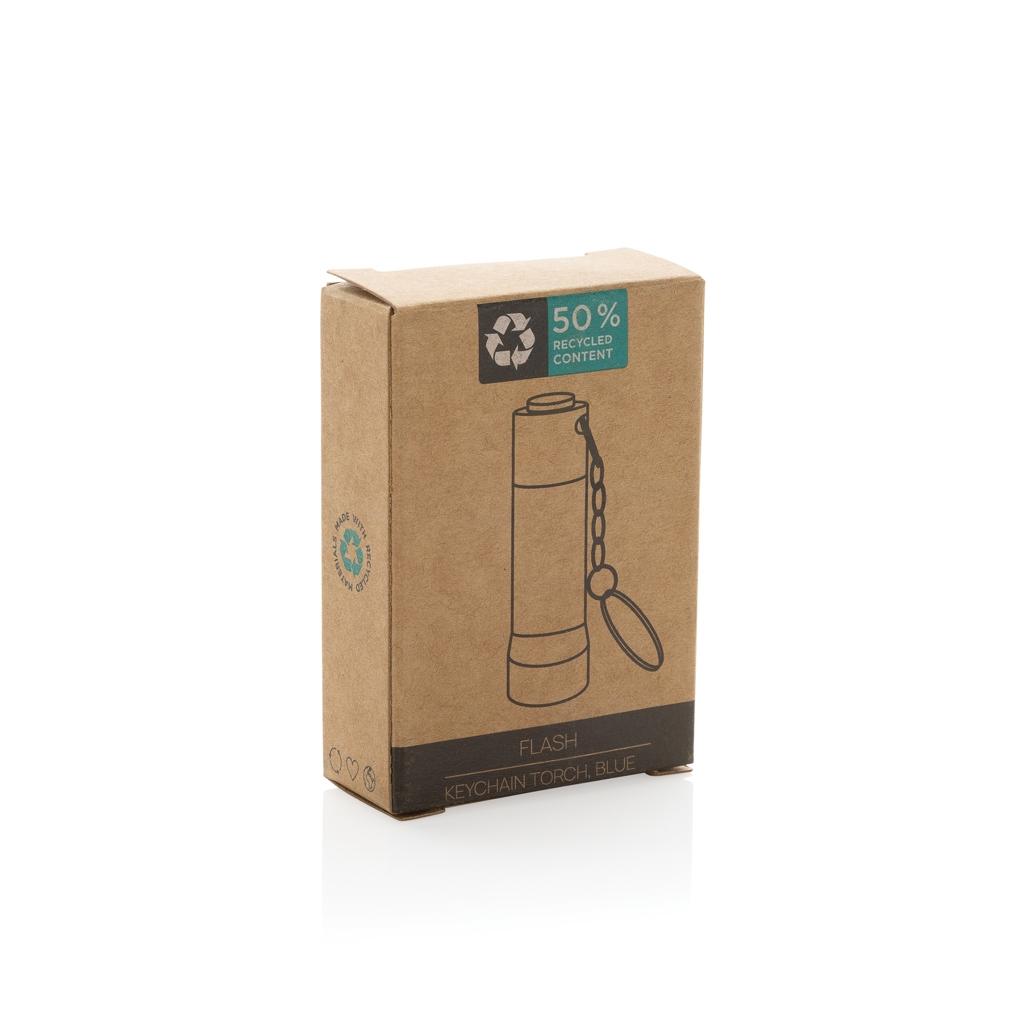 Flash RCS recycled aluminium keychain torch blue