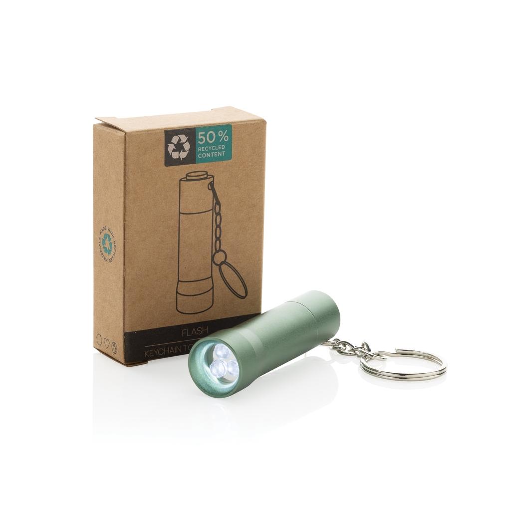 Flash RCS recycled aluminium keychain torch green