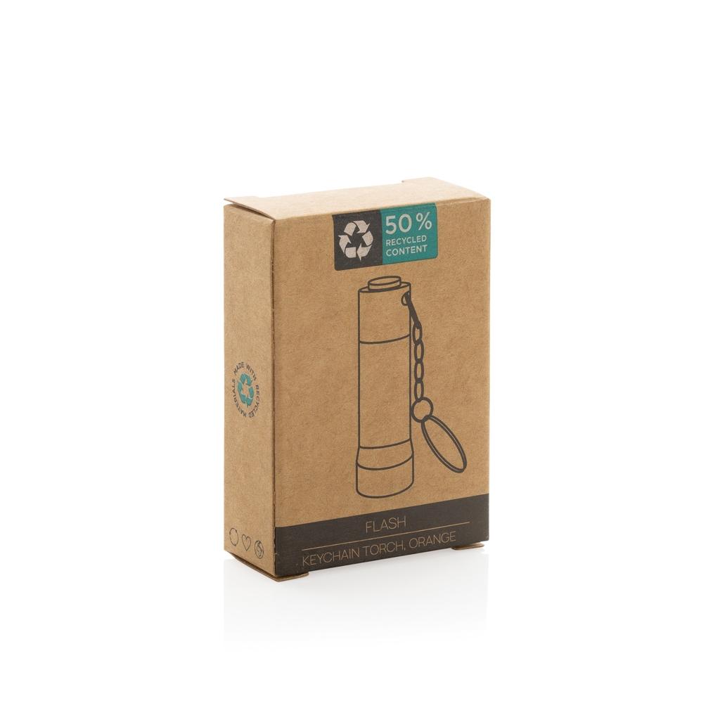 Flash RCS recycled aluminium keychain torch orange