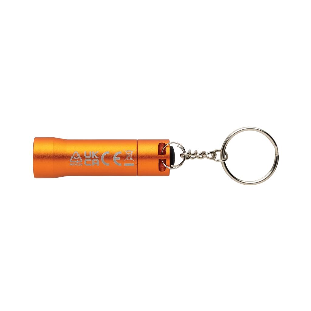 Flash RCS recycled aluminium keychain torch orange
