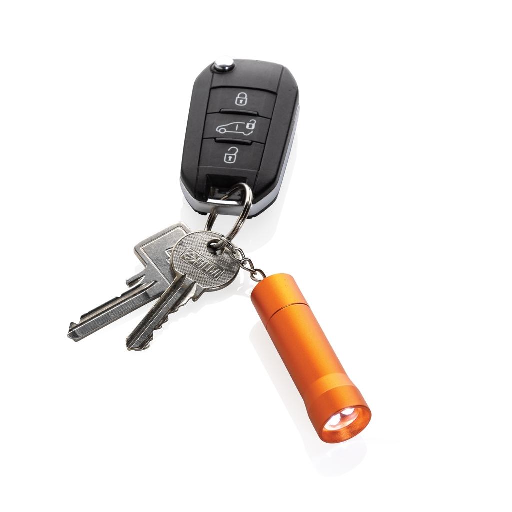 Flash RCS recycled aluminium keychain torch orange