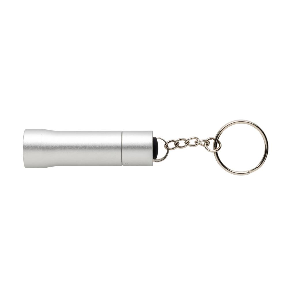 Flash RCS recycled aluminium keychain torch silver grey