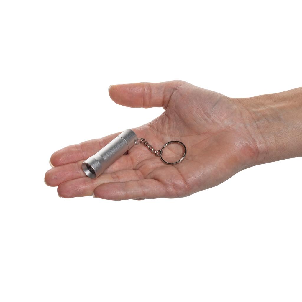 Flash RCS recycled aluminium keychain torch silver grey