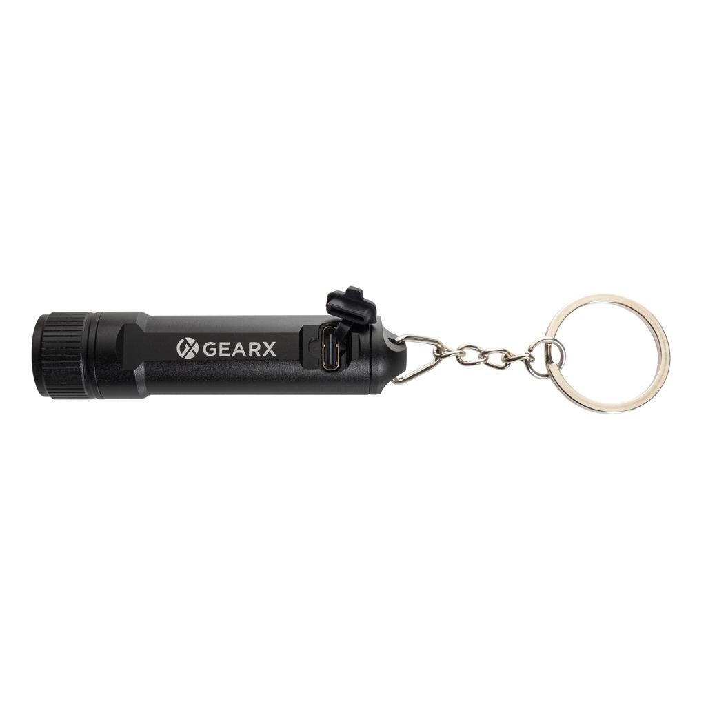 Gear X rechargeable ultra bright keychain torch heather anthracite
