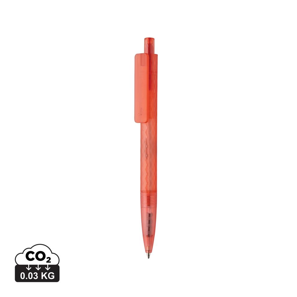 X3 GRS recycled PC plastic pen frosted red