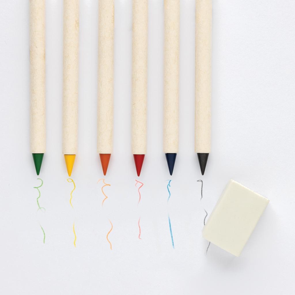 Micki GRS infinity 6pc colouring pencil set with notepad transparent