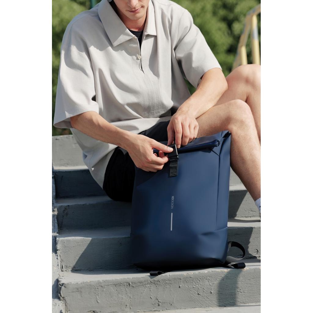 Urban Water Resistant Flap-top Backpack navy