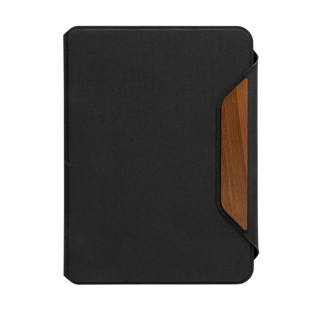 Teri AWARE™ RPET and walnut A5 portfolio black