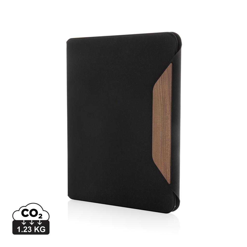 Teri AWARE™ RPET and walnut A4 portfolio black