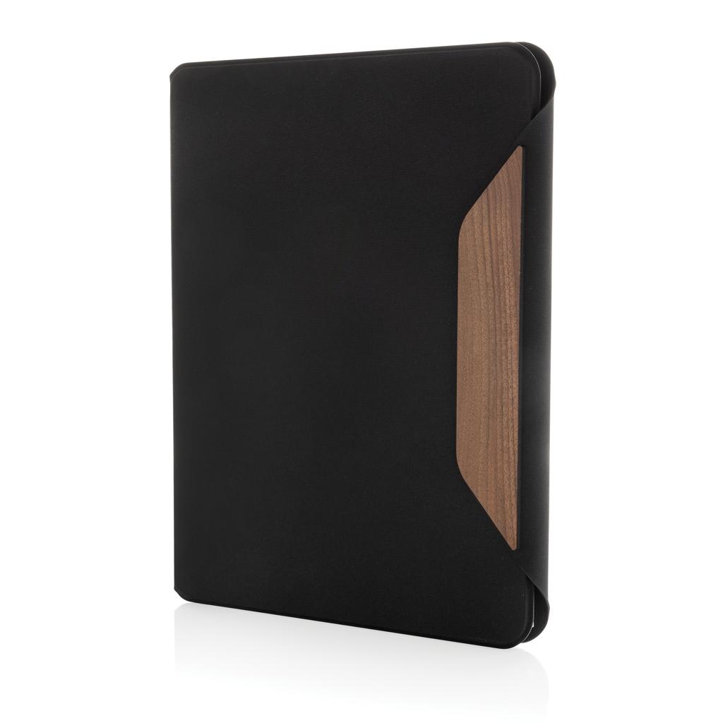 Teri AWARE™ RPET and walnut A4 portfolio black