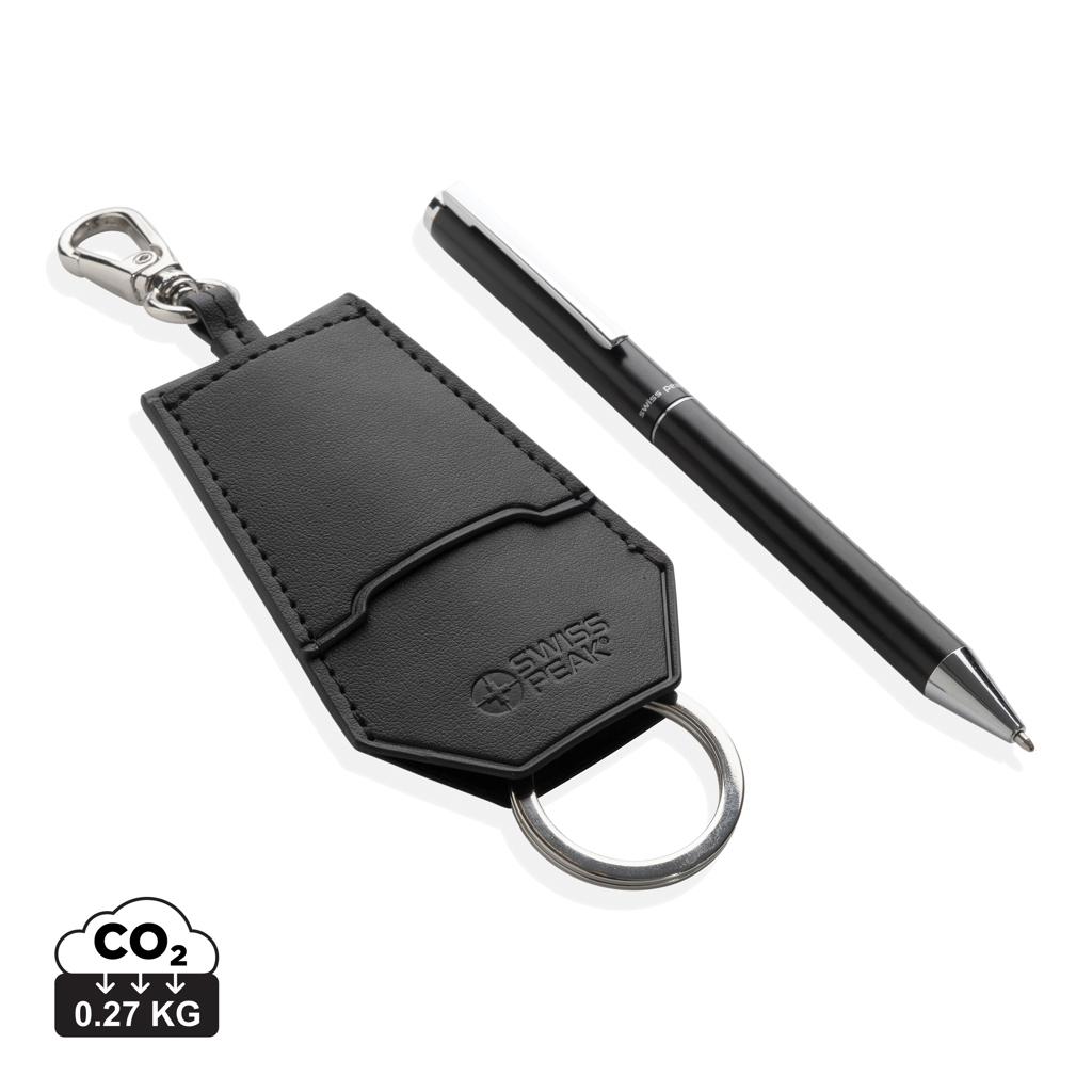 SP Tula RCS certified recycled PU key holder and pen set black