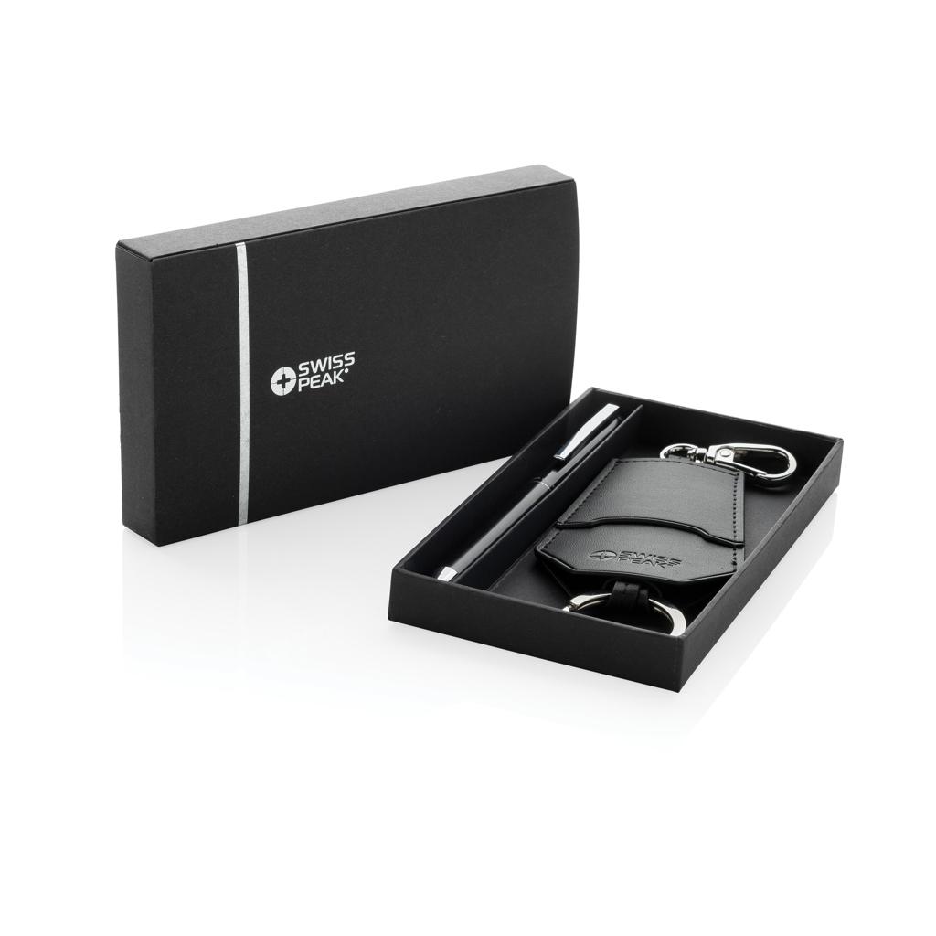 SP Tula RCS certified recycled PU key holder and pen set black