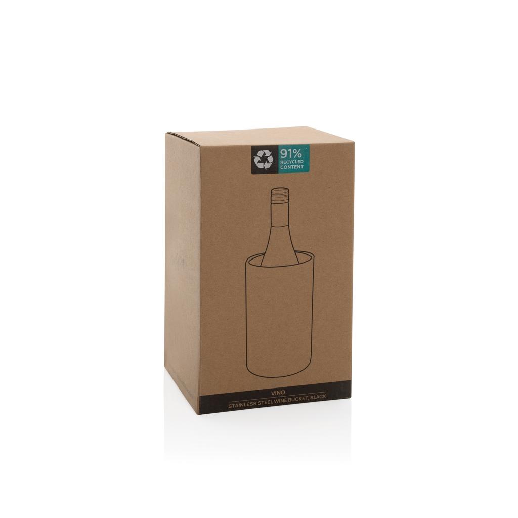 Vino RCS certified recycled stainless steel wine bucket black