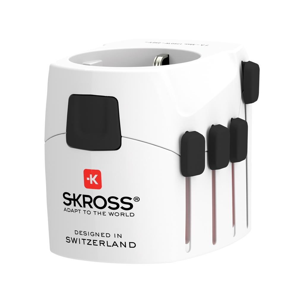 SKROSS Pro 3-Pole World Travel Adapter transparent