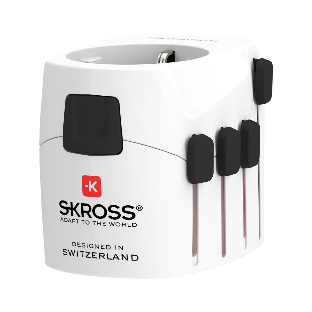 SKROSS Pro 3-Pole World Travel Adapter transparent