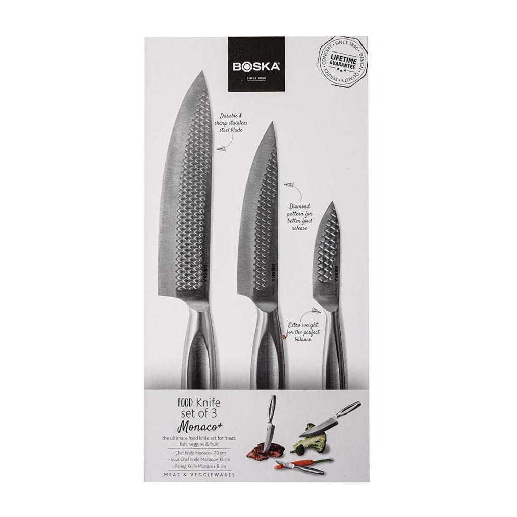 BOSKA Kitchen Knives Monaco+, set of 3 steel
