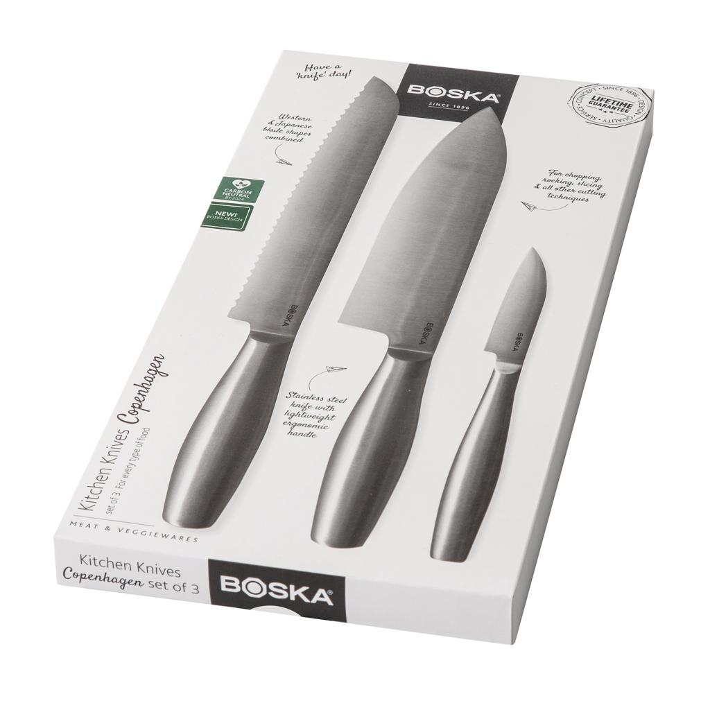 BOSKA Kitchen Knives Copenhagen, set of 3 steel