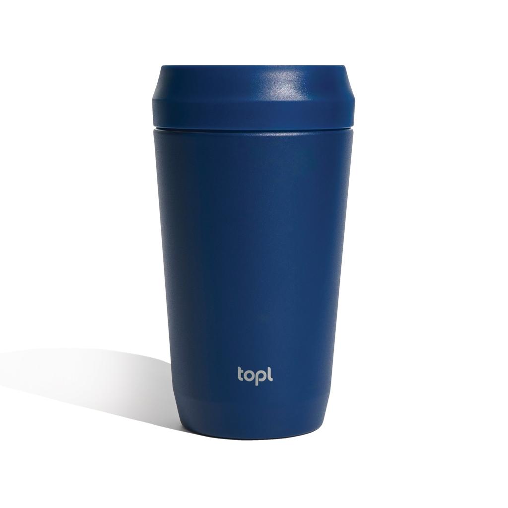 Topl Recycled Steel To Go Tumbler Patented 360 Lid 354ml navy