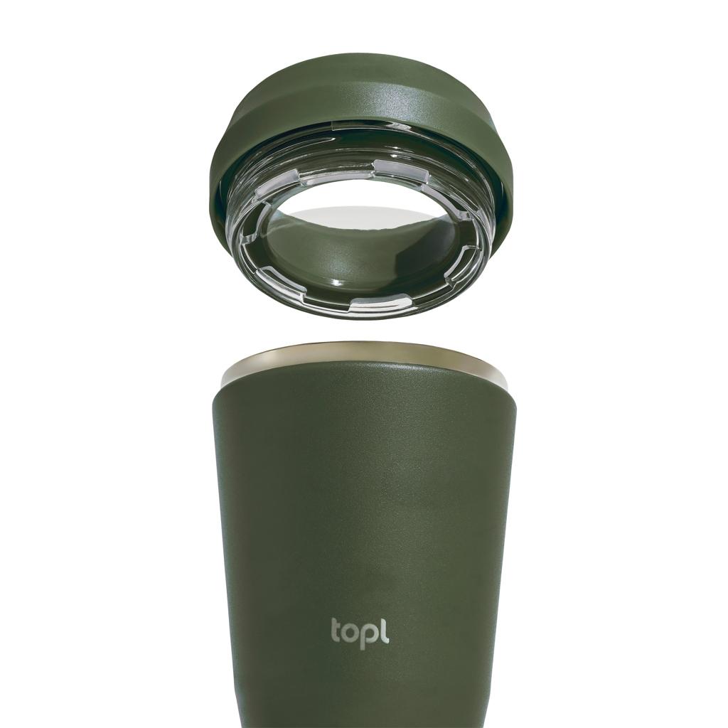 Topl Recycled Steel To Go Tumbler Patented 360 Lid 354ml green