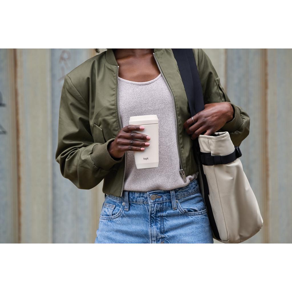 Topl Recycled Steel To Go Tumbler Patented 360 Lid 354ml brown