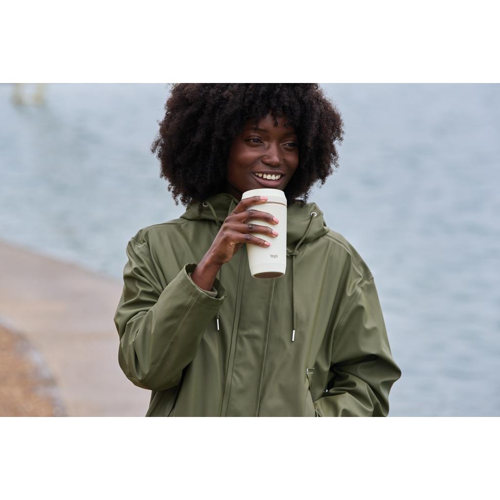 Topl Recycled Steel To Go Tumbler Patented 360 Lid 354ml brown