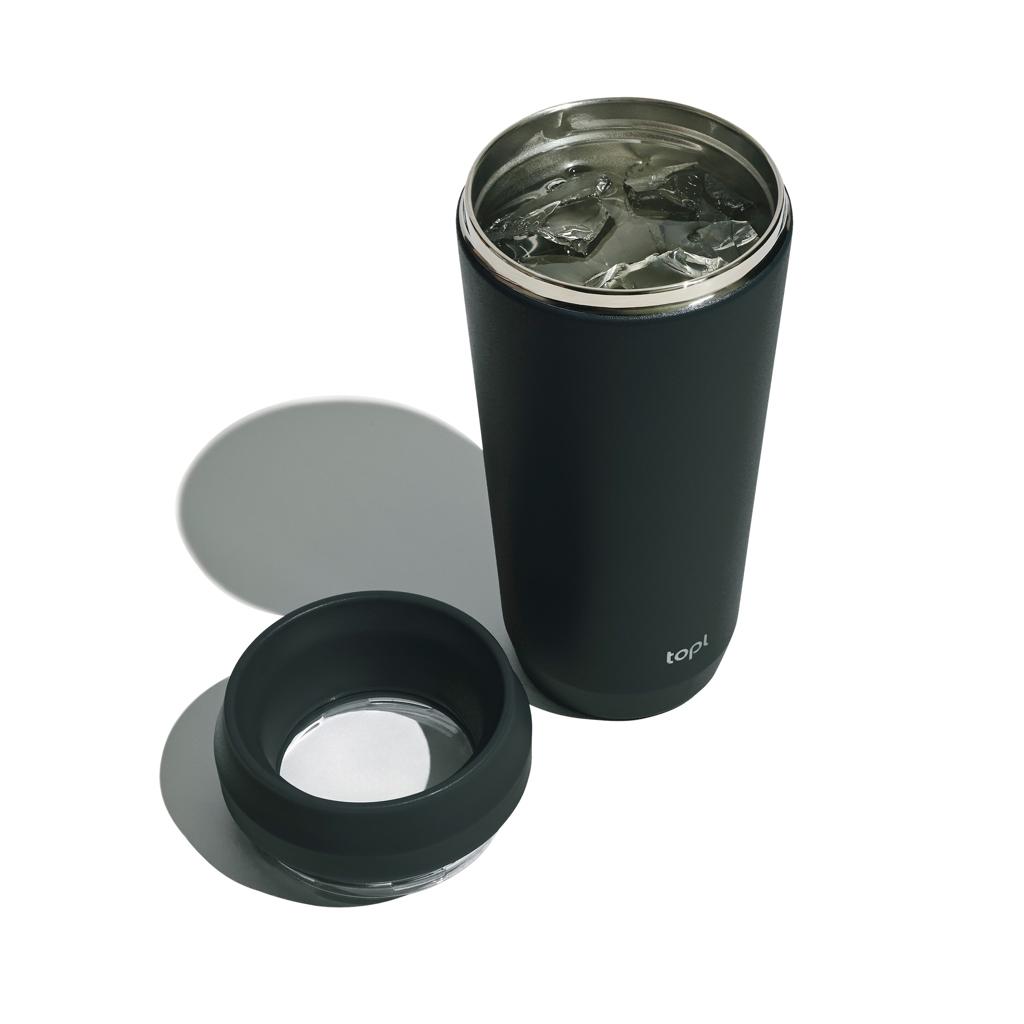 Topl Recycled Steel To Go Tumbler Patented 360 Lid 354ml grey