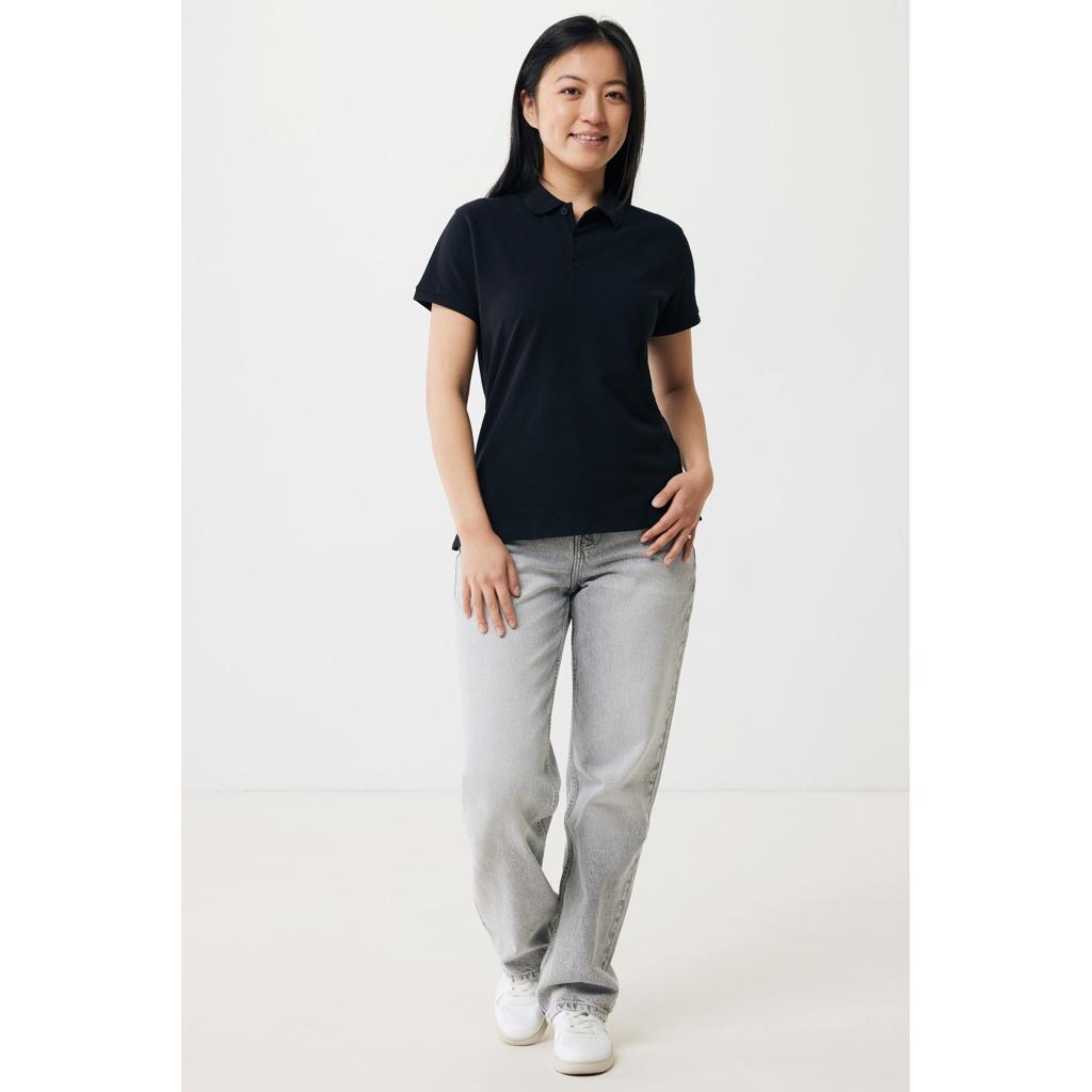 Iqoniq Yosemite women recycled cotton pique polo black XS