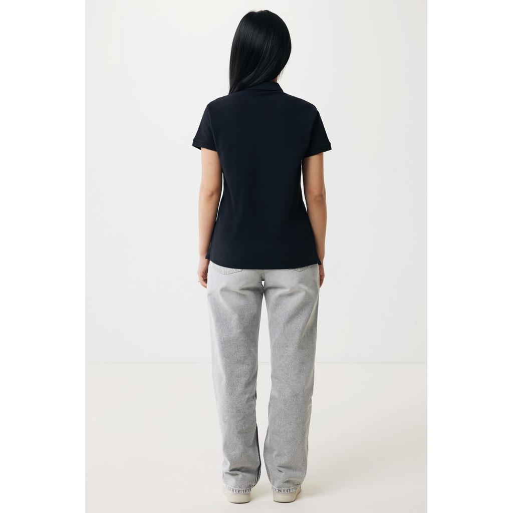 Iqoniq Yosemite women recycled cotton pique polo black XS