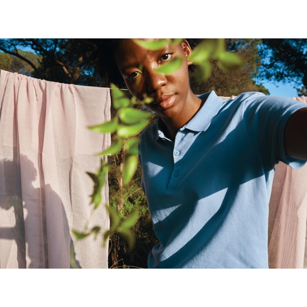 Iqoniq Yosemite women recycled cotton pique polo sky blue XXL